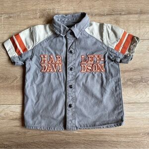 Vintage Harley Davidson button up shirt garage style biker shirt 18 months